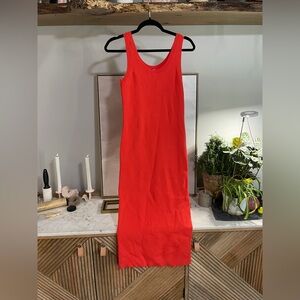 NWT The Drop Yasmin Fire Orange Sleeveless Maxi Dress